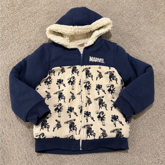 Marvel Other - Marvel Kids Blue and Beige Hero Hoodie, Kids size 7